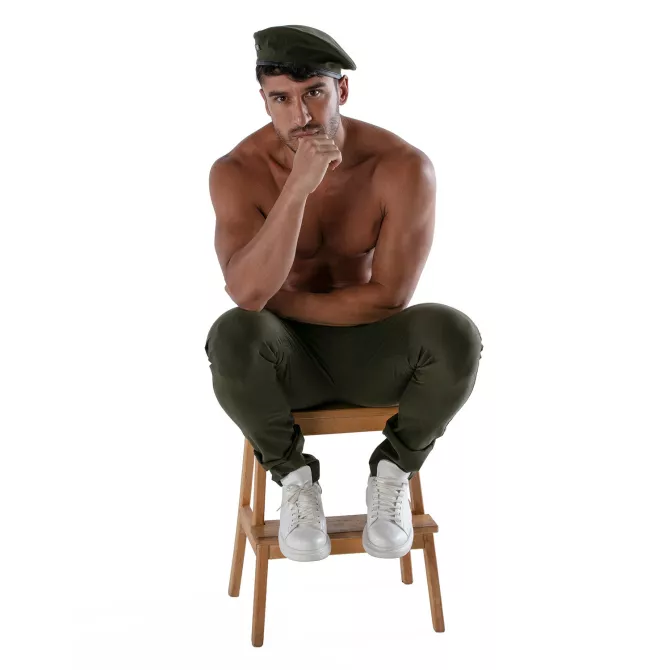 Béret bicolore - Blanc et Kaki