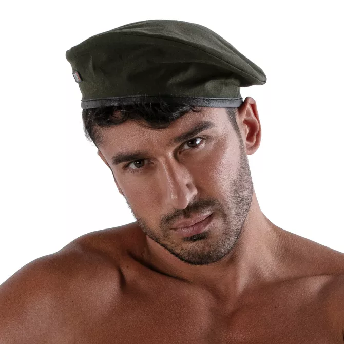 Béret bicolore - Blanc et Kaki