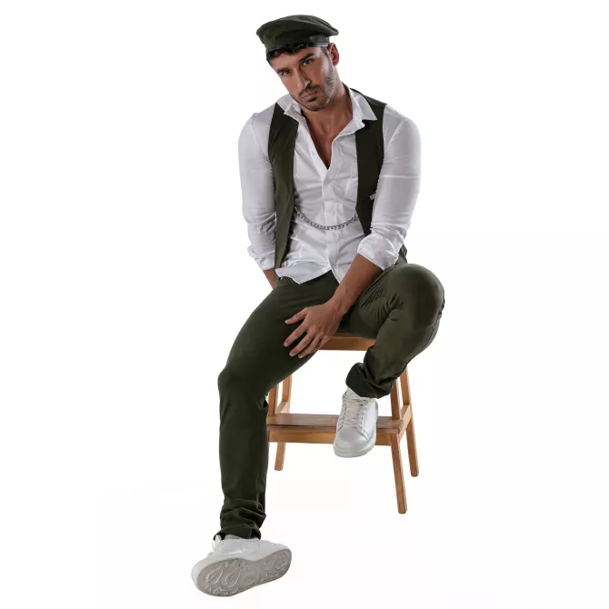 Béret bicolore - Blanc et Kaki