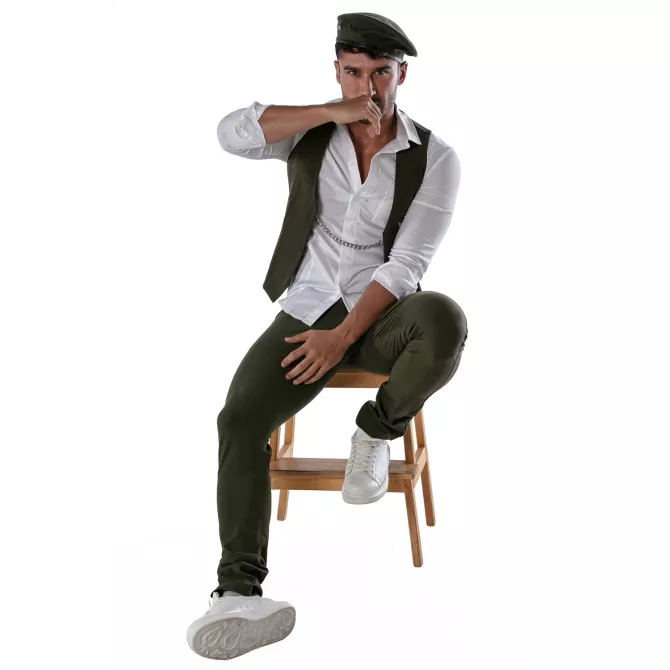 Béret bicolore - Blanc et Kaki