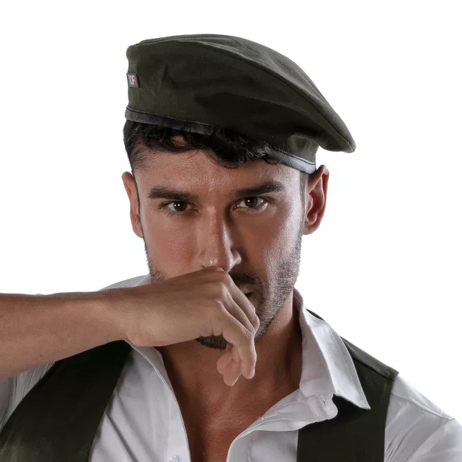 Béret bicolore - Blanc et Kaki