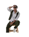 Béret bicolore - Blanc et Kaki