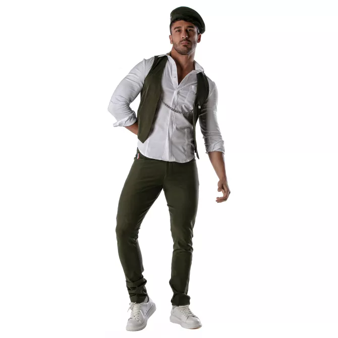 Reversible beret - White and khaki