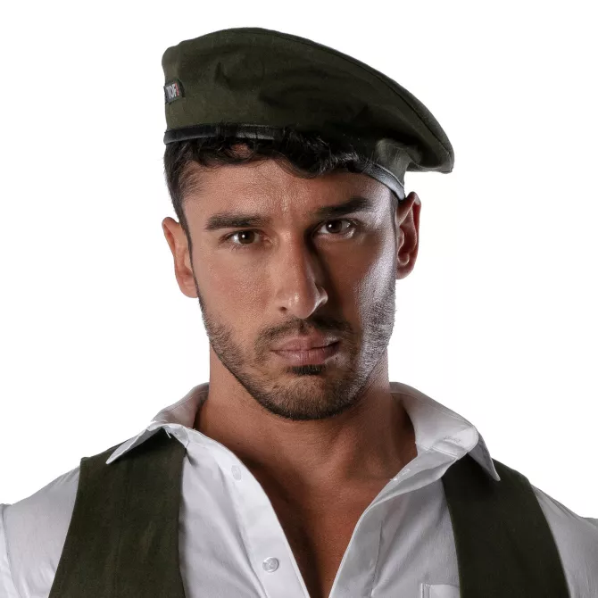 Béret bicolore - Blanc et Kaki