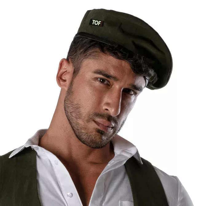 Béret bicolore - Blanc et Kaki