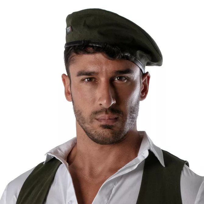 Béret bicolore - Blanc et Kaki