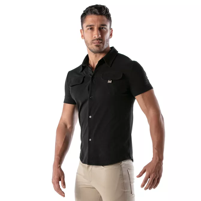 Chemise à manche courte Patriot - Noir