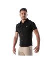 Piqué cotton shirt - Black