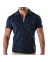 Piqué cotton shirt - Navy
