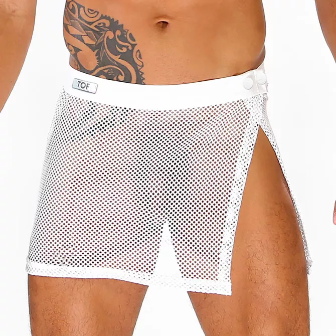 Circuit Mesh Skirt - White| Tof Paris