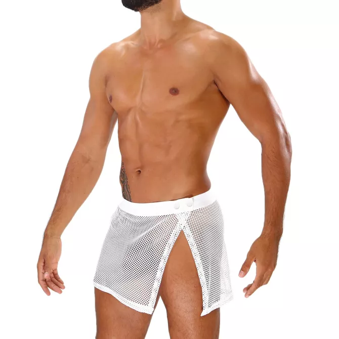 Jupe en résille Circuit - Blanc| Tof Paris