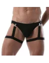 leg harness black with black brief