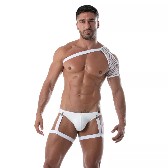 Harnais d'épaule en résille Circuit - blanc |Tof Paris