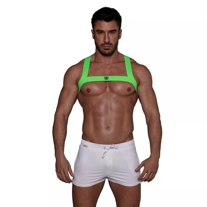 Harnais Elastique Fetish vert Fluo