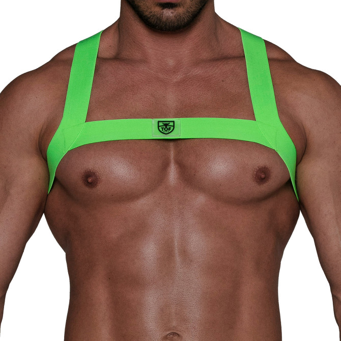 Harnais Elastique Fetish vert Fluo