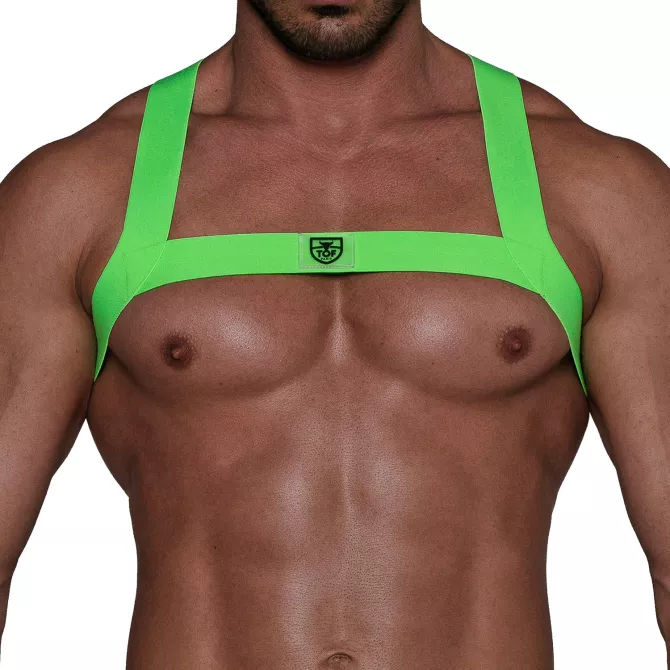 Harnais Elastique Fetish vert Fluo