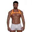 Harnais Elastique Fetish Orange Fluo pour homme