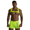 Harnais Elastique Fetish - Jaune Fluo - Short Jaune Fluo - Sexywear