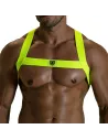 Harnais Elastique Fetish - Jaune Fluo - Pour Homme - Face