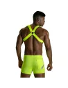 Harnais Elastique Fetish - Jaune Fluo - De Dos - Pour Homme