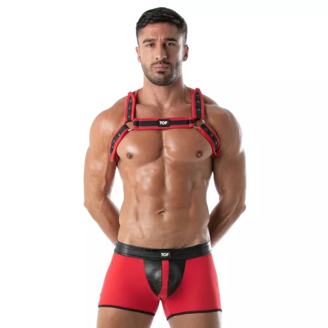 Harnais Homme - Neoprene Rouge - Logo Tof Paris