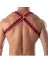 Neoprene Bulldog harness Red - Back
