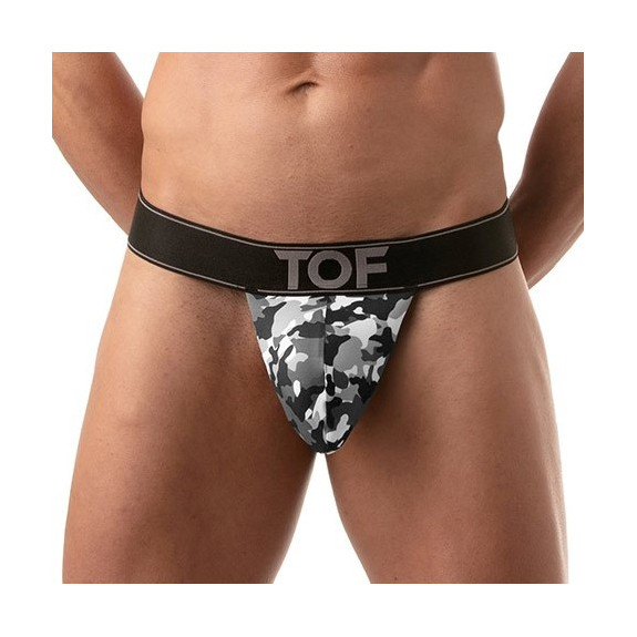 Iconic Stringless Thong- Camo Grey