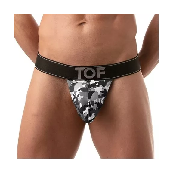 Iconic Stringless Thong  - Camo Grey
