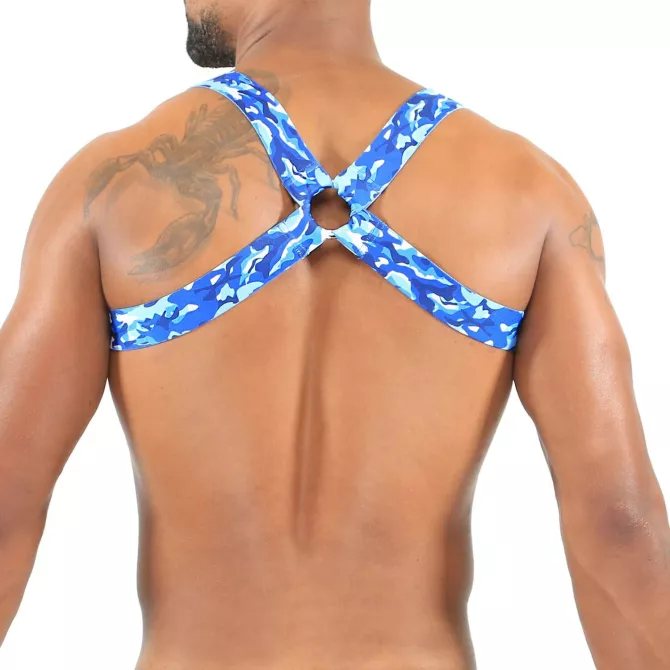 Harnais Elastic Bleu Camouflage - TOF-PARIS.com