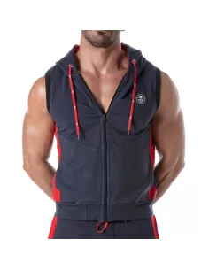 Hoodie navy blue with red