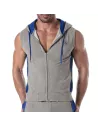 Zipped Sleeveless Hoodie Navy blue