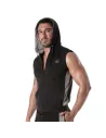 Sweat à capuche zippé sans manches bleu