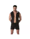 Sweat à capuche zippé sans manches bleu