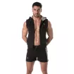 Zipped Sleeveless Hoodie Navy blue