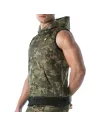Sweat à capuche sans manche militaire