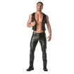 Men's Faux Leather Vest - Elegant with Removable Chain Vest