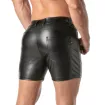 Men's Fetish Shorts - Kinky Mid-Thigh Faux Leather Shorts