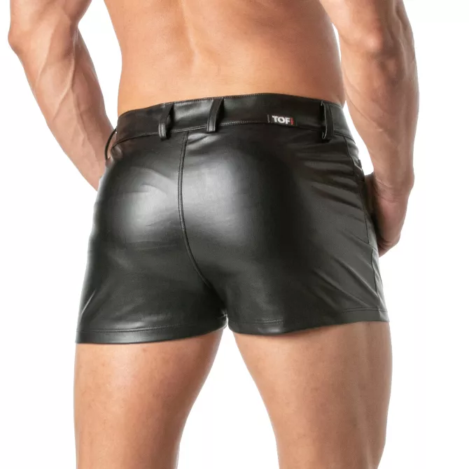 Men's Sexy Fetish Shorts - Ultra-Short Kinky Mini Shorts in Faux Leather