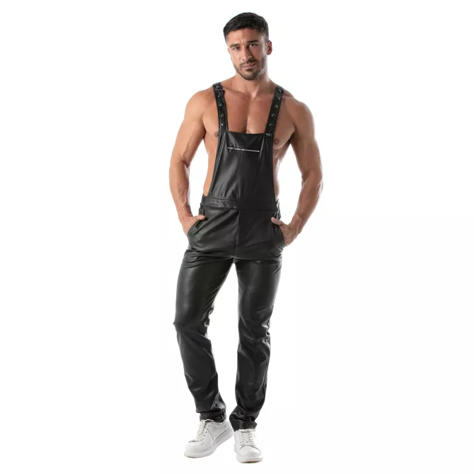 Kinky Overalls Pants - Men's Faux Leather Fetish Pants