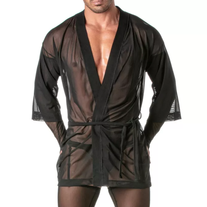 Men’s Sexy Top - Transparent Mesh Kimono | TOF Paris