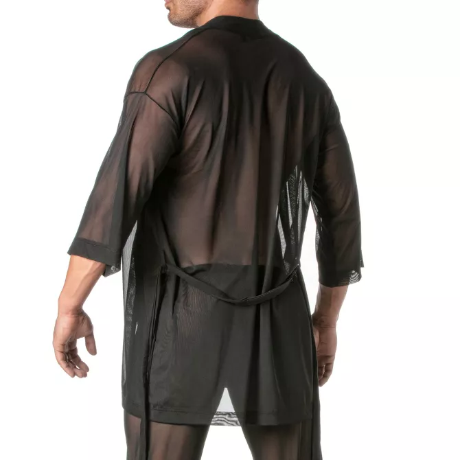 Men’s Sexy Top - Transparent Mesh Kimono | TOF Paris