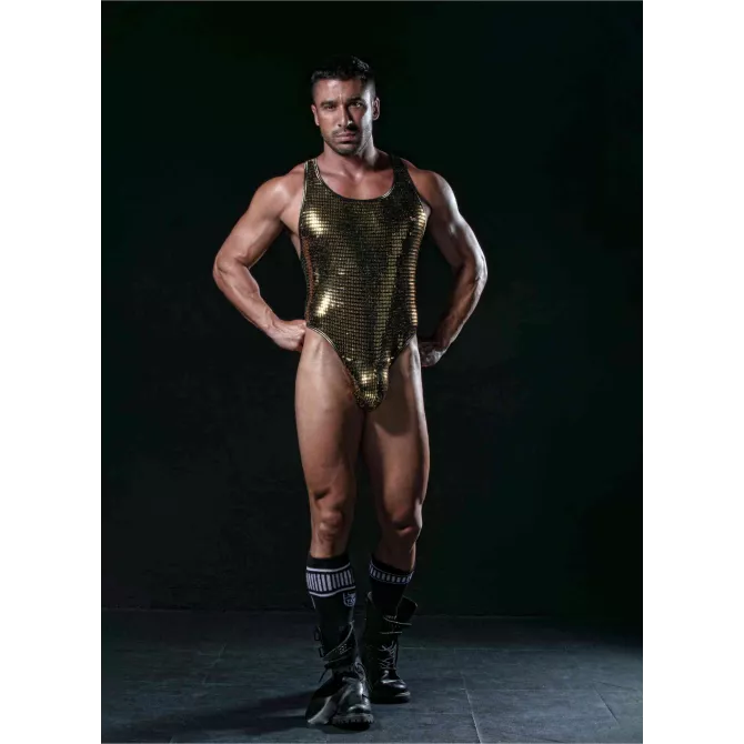 String Body à paillettes or pour hommes