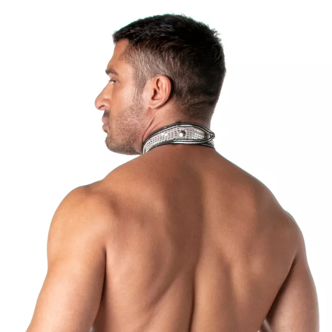 Collier à paillettes argent pour hommes