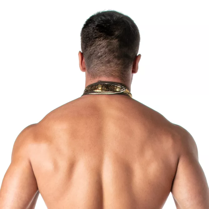 Collier à paillettes or pour hommes