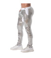 Pantalons à paillettes argent pour hommes