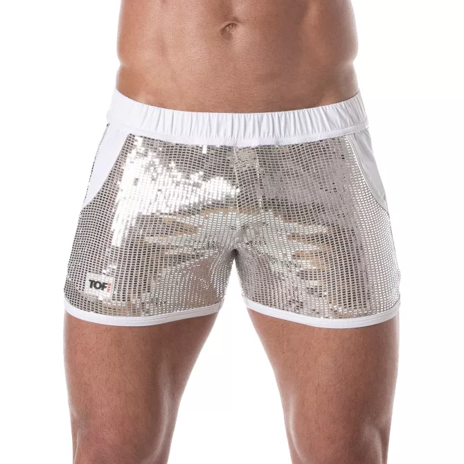 Glitter Sexy Shorts Silver for men