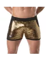 Shorts à paillettes or pour hommes