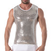 Glitter Tank Top Silver for Men - Dazzling Style | TOF Paris