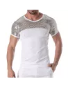 T-shirt à paillettes argent pour hommes
