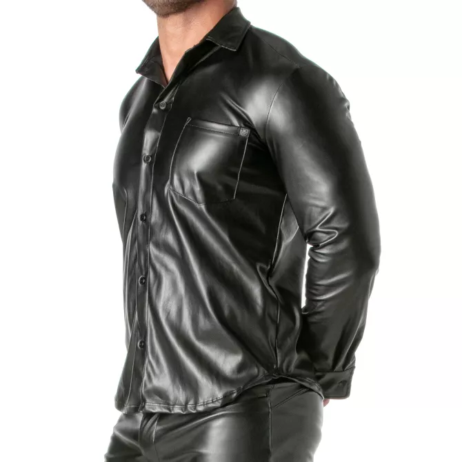Men's Faux Leather Long Sleeve Shirt - Kinky Shirt | TOF Paris